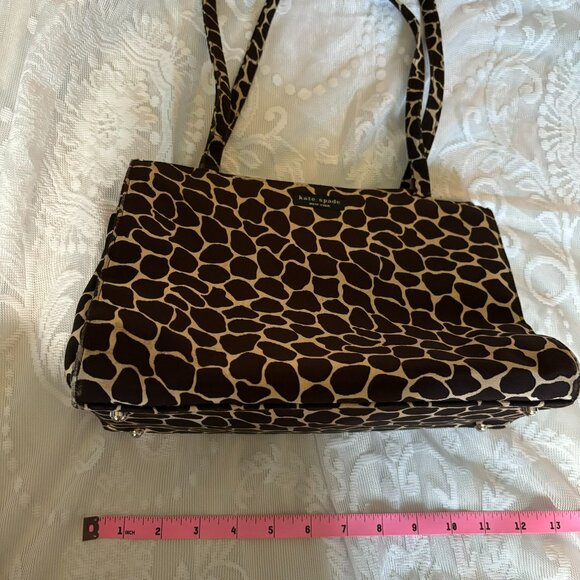 KATE SPADE Vtg 90s Animal Print Nylon Shoulder Bag - Picture 8 of 8